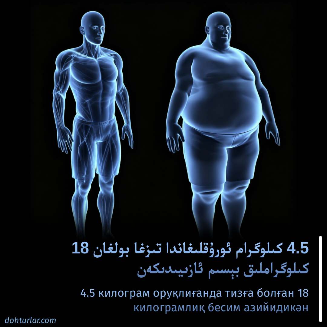 4.5 كىلوگرام ئورۇقلىغاندا تىزغا بولغان 18 كىلوگراملىق بېسىم ئازىيىدىكەن 4.5 كىلوگرام ئورۇقلىغاندا تىزغا بولغان 18 كىلوگراملىق بېسىم ئازىيىدىكەن